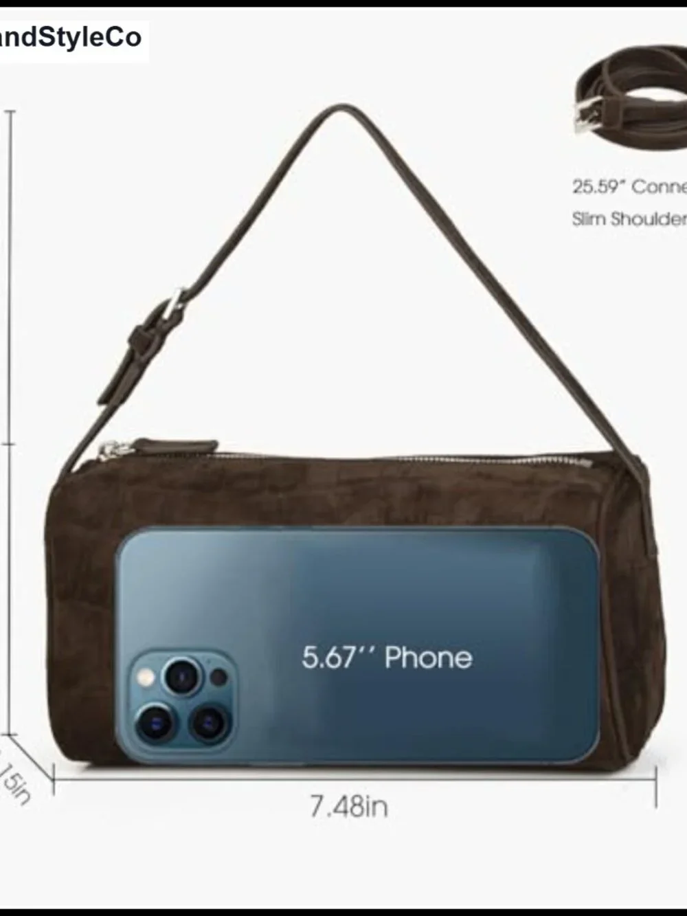 Premium Suede Leather Hobo Crossbody Bag Women